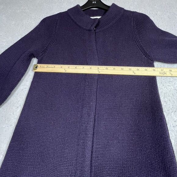 VINCE Jacket Small Purple Wool Cashmere Soft Knit Long Sweater Jacket Top $475 - Picture 6 of 12